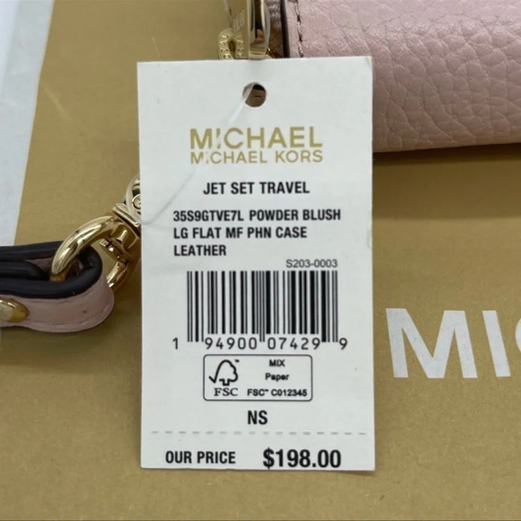 Michael Kors Large Flat MF Phone Case Wallet Light Pink - Picture 9 of 9